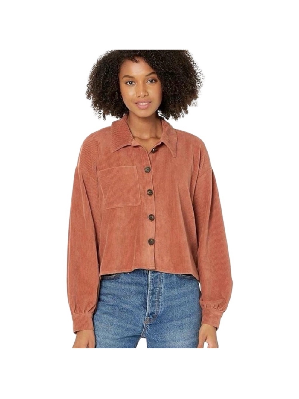 Madewell Super Terra Cotta Soft Corduroy Button-Down Shirt Jacket 🤎